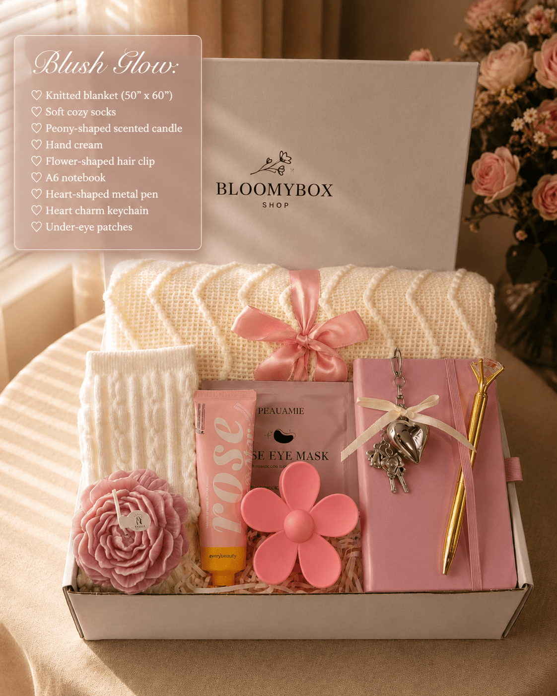 Blush Glow – Luxury Self Care Gift Box for Her - BloomyBoxShop