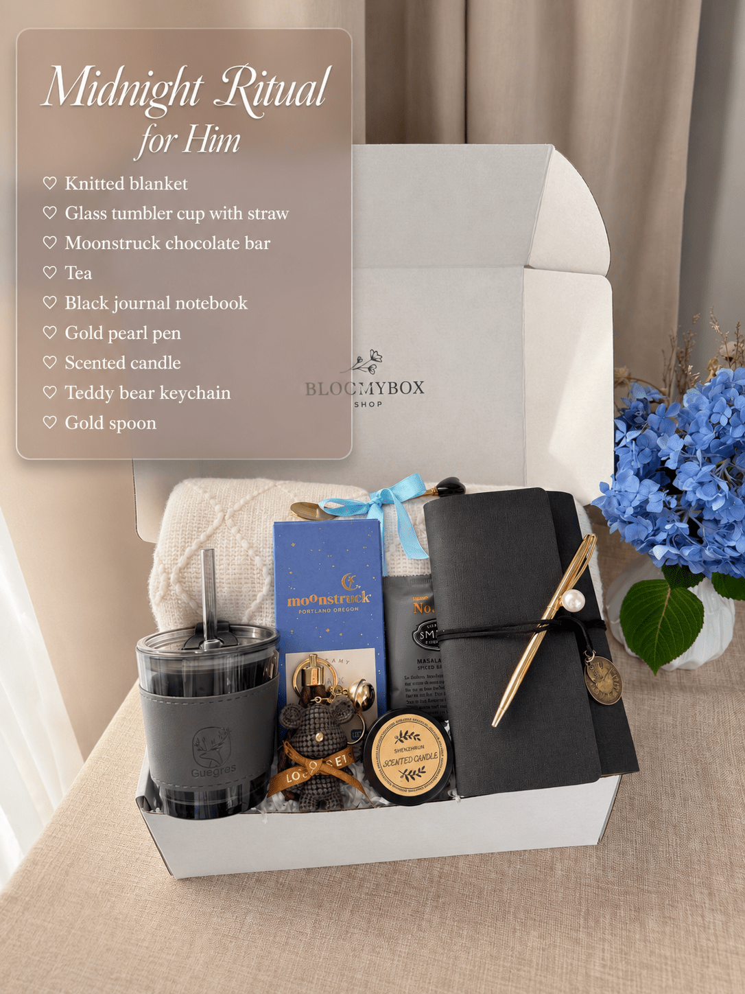 Self Care Gift Box for Him, Men’s Gift Box, Gift for Boyfriend, Cozy Gift Box, Relaxation Box for Men, Birthday Gift for Him - BloomyBoxShop
