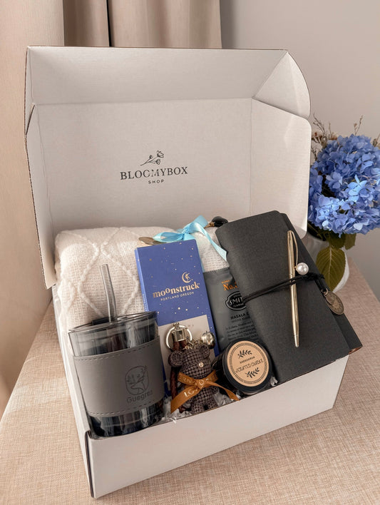 Self Care Gift Box for Him, Men’s Gift Box, Gift for Boyfriend, Cozy Gift Box, Relaxation Box for Men, Birthday Gift for Him - BloomyBoxShop